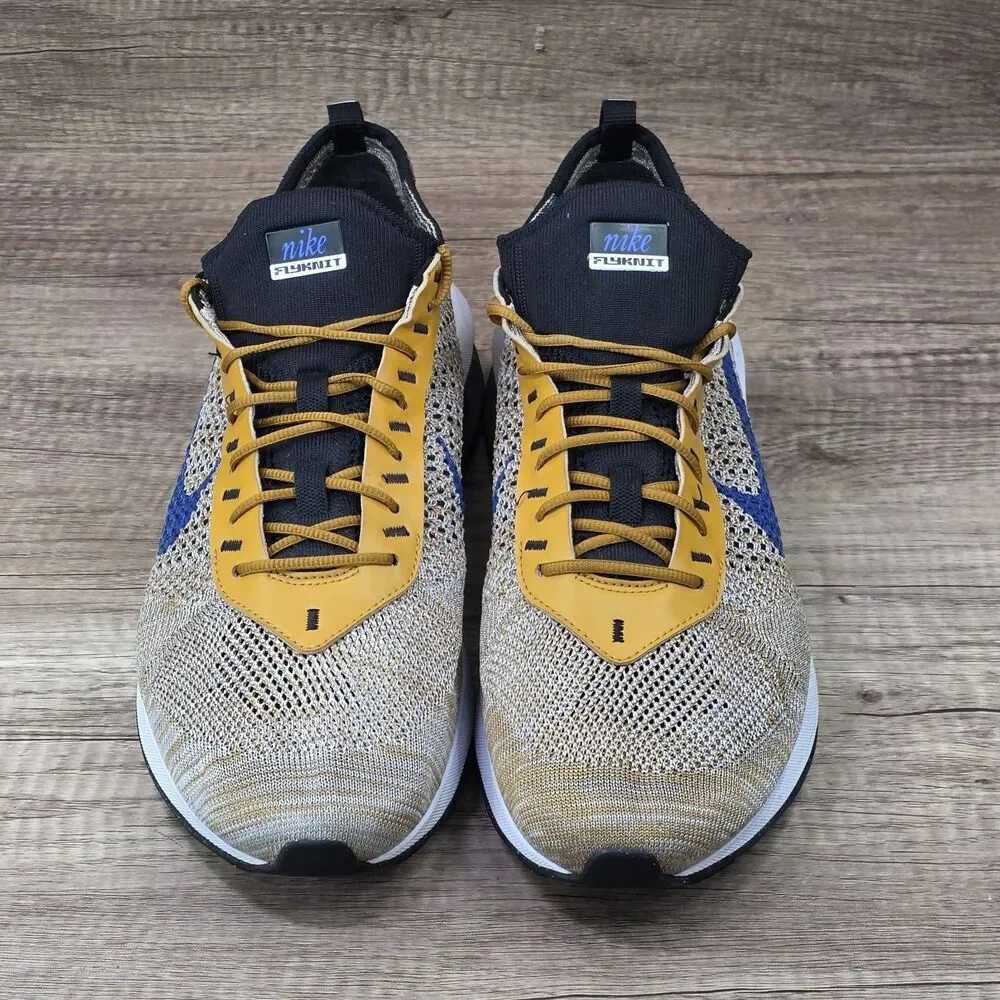 Nike Air Max Flyknit Racer Men's Size 13 Elemental Gold Running Shoes FD2764-700